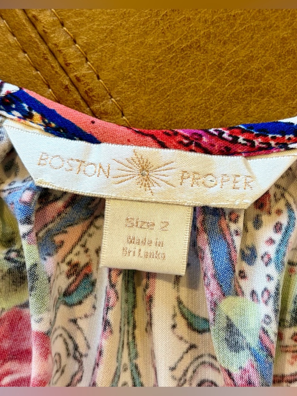Boston Proper Boho Floral Paisley Off-Shoulder Mini Dress in Multi-Color - Picture 4 of 6